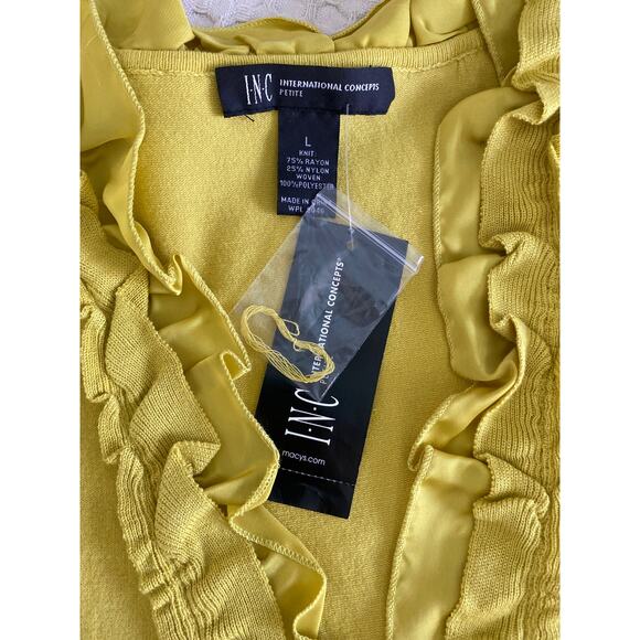 NWT INC Electric Sun Open Ruffle Cardigan Sz‎ PL - Picture 4 of 8